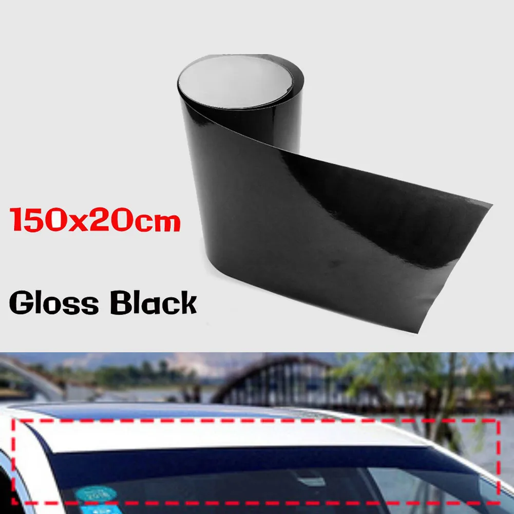 

Universal Car Gloss Black Sun Strip Van Windscreen Sunstrip 150x20CM Waterproof Window Car Sun Decorative Stickers