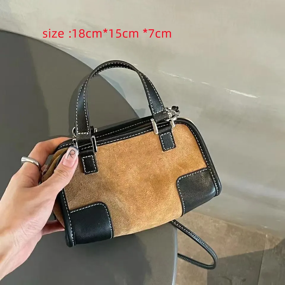 

Новинка 2022, сумка-мессенджер, винтажная Сумка-тоут из искусственной замши, сумка-подушка, мини-сумка-цилиндр, два размера