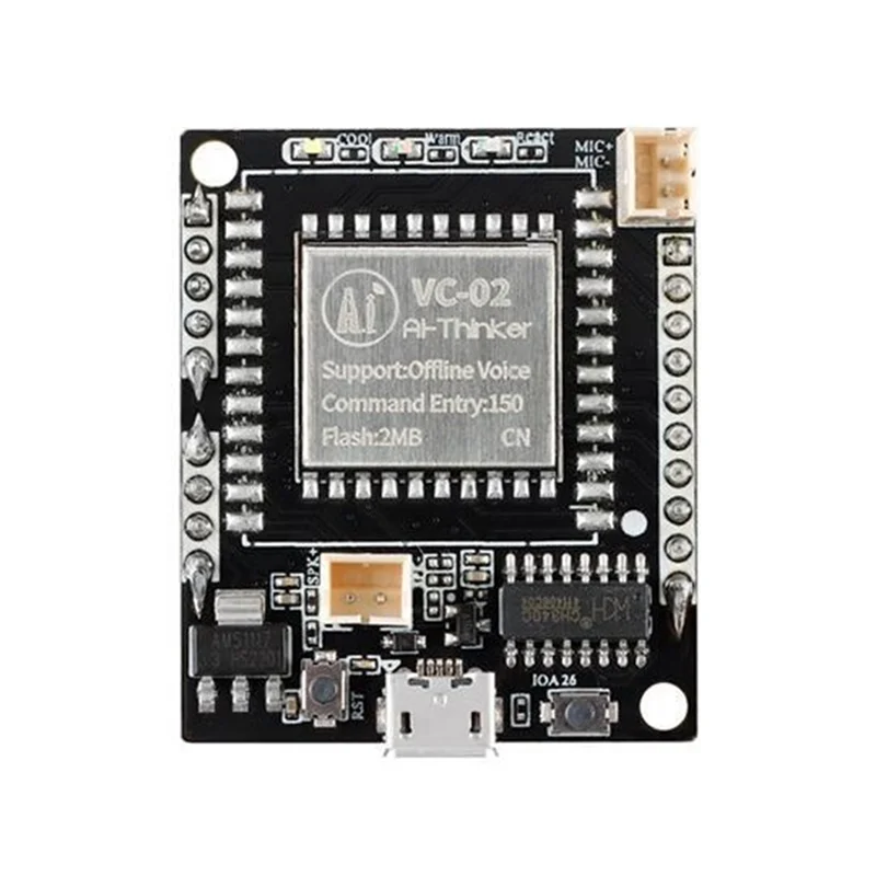 Фото ABFN-2Pcs VC-02-Kit AI Интеллектуальная плата для разработки голоса с чистым автономным управлением VC02 Модуль управления речи в автономном режиме №1