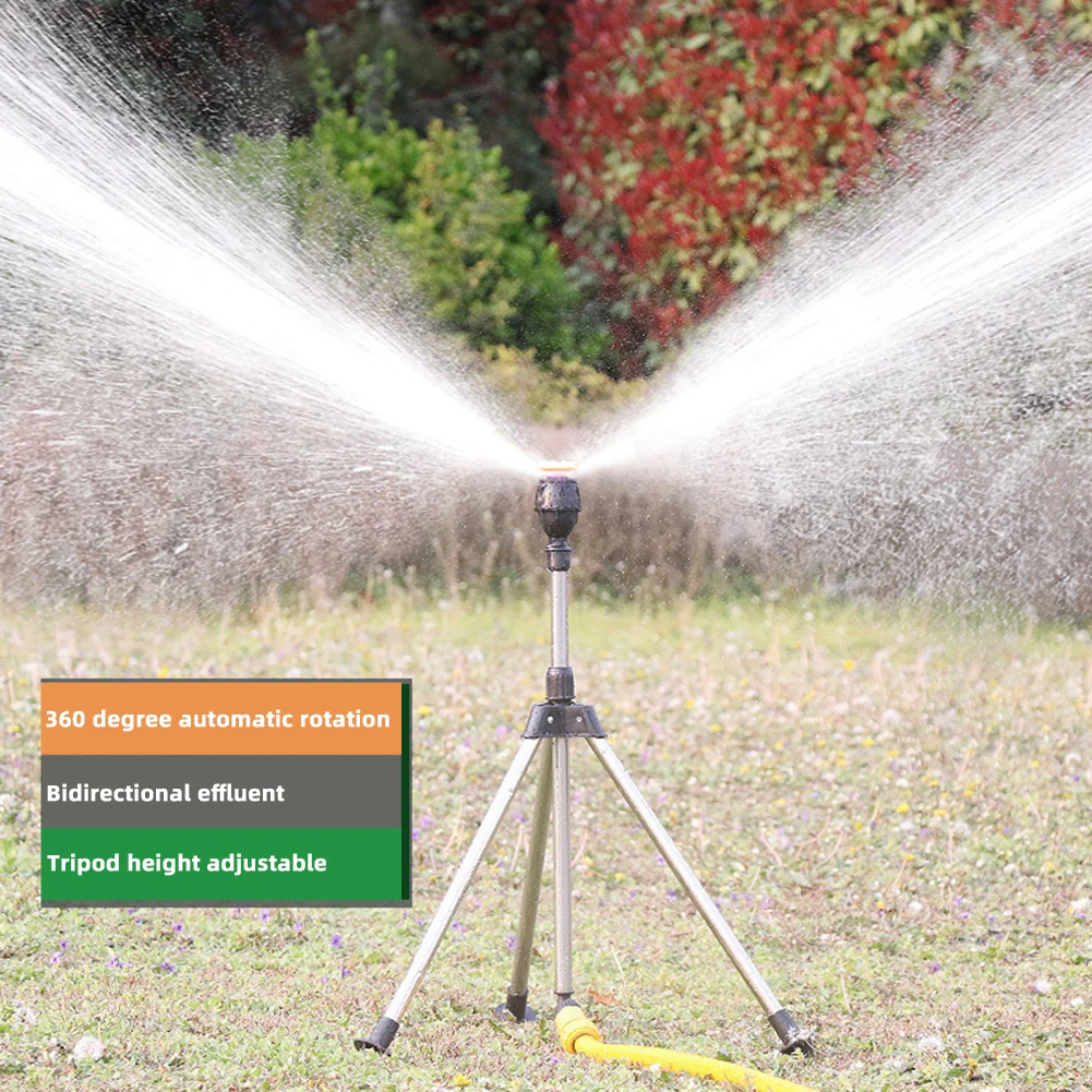 

Garden Sprinkler With Retractable Tripod 360° Rotating Watering Nozzle Greening Lawn Irrigation Sprinkler For Courtyard Field