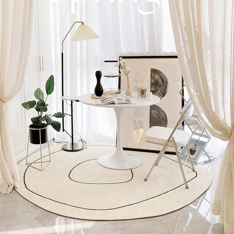 

Round Nordic Ins Living Room Carpets Modern Concise Bedroom Rug Decor Modern Coffee Table Floor Blanket Study Room Bedside Ma