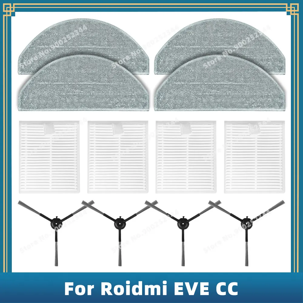 

Compatible For Roidmi EVE CC SDJ12RM Replacement Spare Parts Side Brush Hepa Filter Mop Cloth