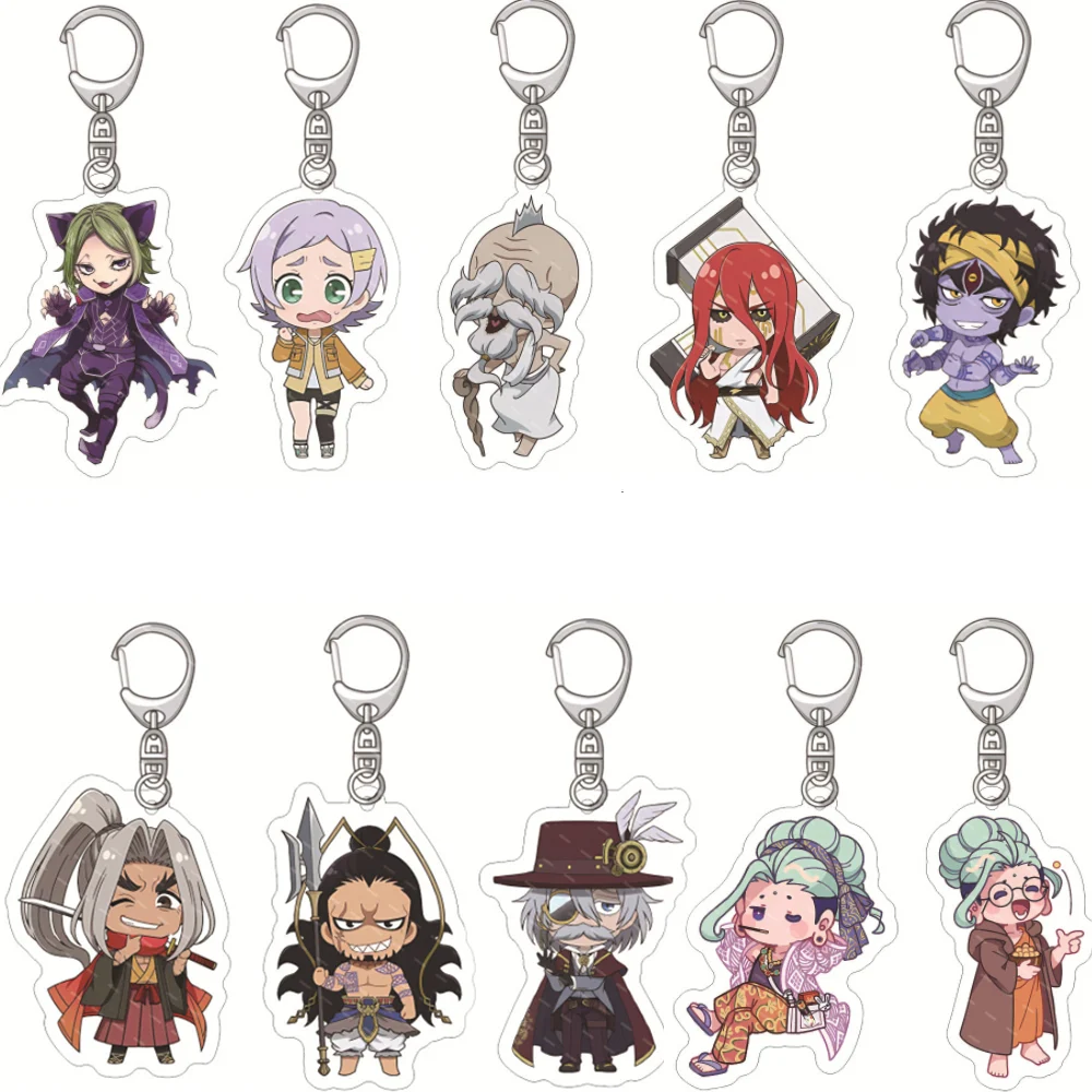 Anime New Cute Record of Ragnarok Theme Keychain Figure Acrylic Key Chain Sasaki Kojirou Jack The Ripper Cartoon Key Ring Holder