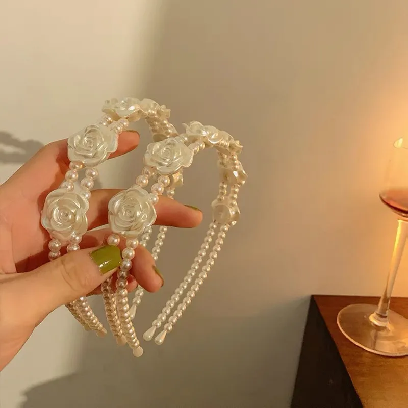 

1PC Fashion Pearl Bezel Lady Headwear Pressure Hair Band Bohemia Hair Hoop For Woman Girl Temperament Headband Hair Accessories