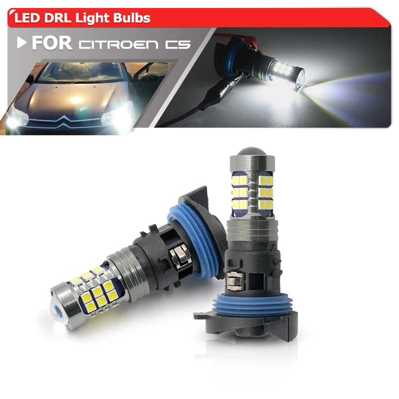 Фото 2x для Citroen C5 RD/C5 Break TD/ C5 III RD/C5 III Break RW 2008-2019 HP24W P24W G4 светодиодные дневные ходовые огни, дневсветильник лампы s №1