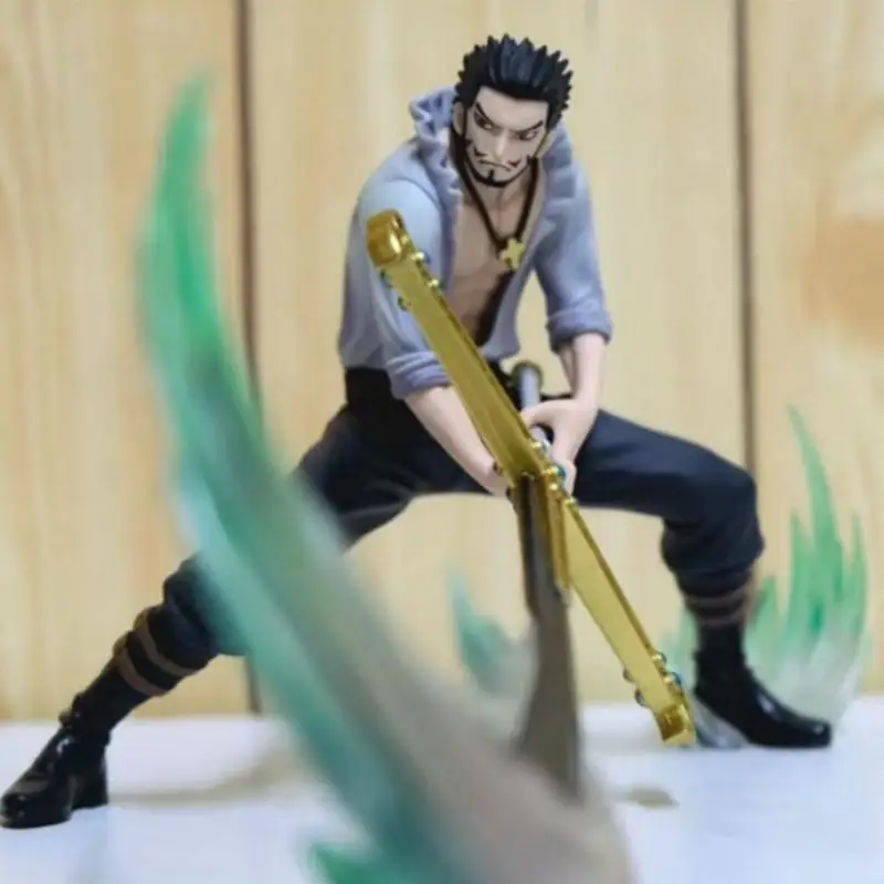 Фото Коллекционная фигурка Bandai Banpresto One Piece Dracule Mihawk Burning Will DXF, аниме-модель, игрушка, подарок №1