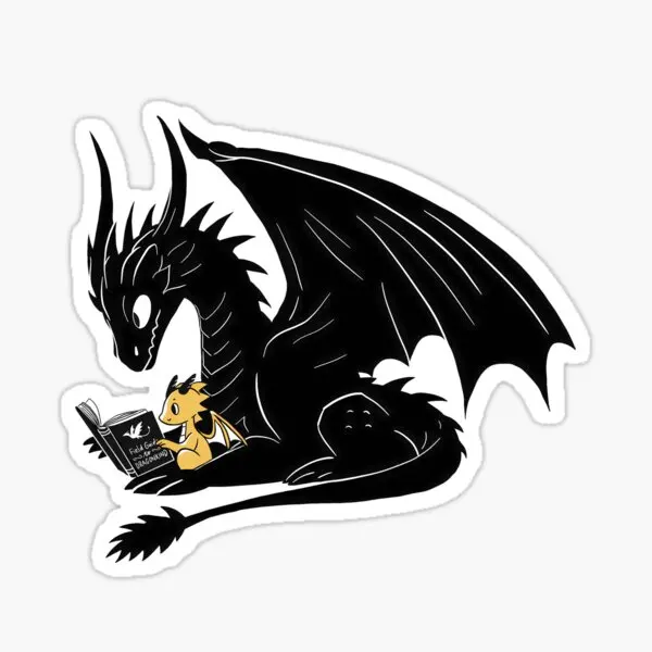 Наклейки с четвёртым крылом и драконами 5 шт.