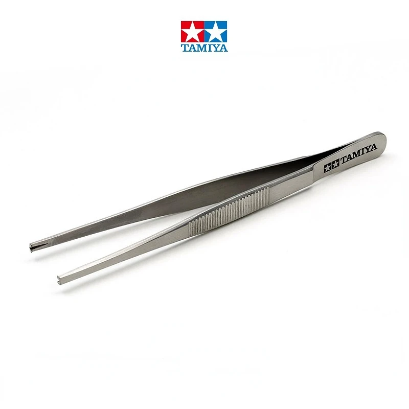 Tamiya 74155 HG Grip Type Tip Tweezers High Precision Stainless Steel Tweezer Model Craft Tools for Assembly Model Building Tool