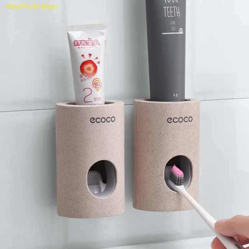 

Automatic Toothpaste Dispenser Dust-proof Toothbrush Holder Wall Mount Stand Bathroom Accessories Set Toothpaste Squeezers Tooth