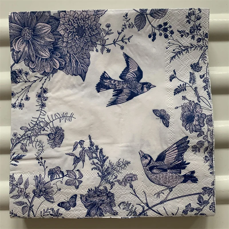 Бумажные салфетки Decoupage для свадьбы, дня рождения, Элегантные салфетки в синюю полоску, винтажные красивые салфетки, домашний квадратный Декор (art.: 3920bd08be32d) - 3920bd08be32d