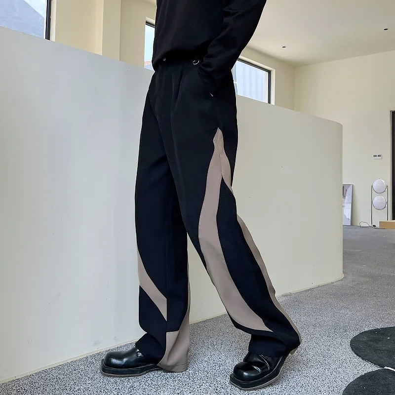 

2023 модные дизайнерские брюки для офиса, мужские свободные повседневные Красивые прямые брюки, Мужская Уличная одежда в японском и корейском стиле, винтажная японская одежда