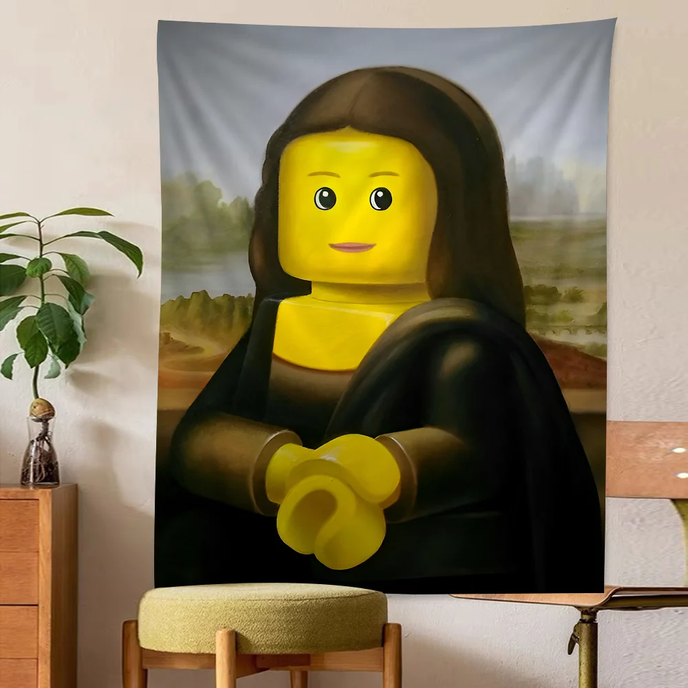 Абстрактный смешной L-Legos Печатный Большой Настенный Гобелен подвесной Таро