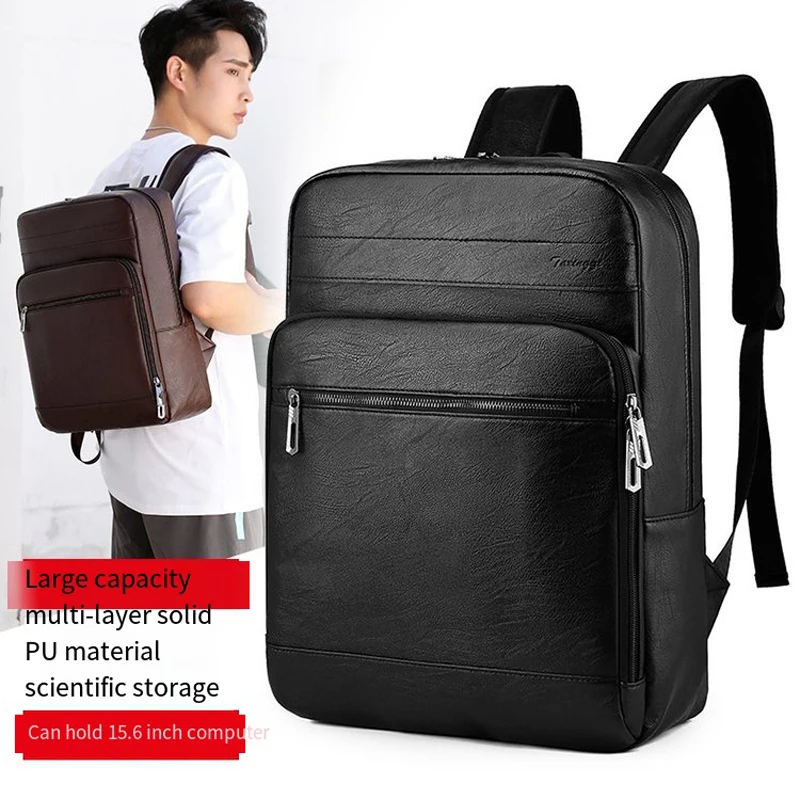 Mochila hombre backpack laptop Waterproof Pu Leather supreme backpack luxury designer Large Capacity bolsas