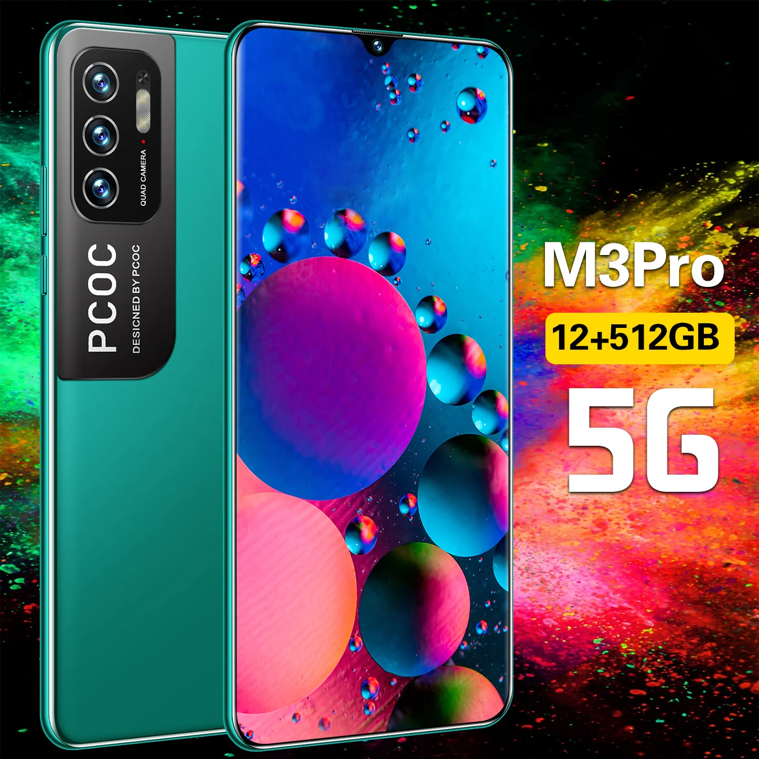 latest global m3 pro smartphone celular cellphones 6 72 inch hd 4g5g android mobile phones 12gb512gb dual card cell phones free global shipping
