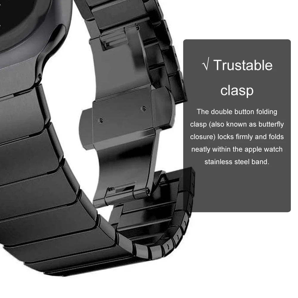 strap for apple watch band 45mm 44mm 41mm 40mm Stainless Steel correa Bracelet for iwatch SE 6 5 7 pulseira 42mm 38mm watchband