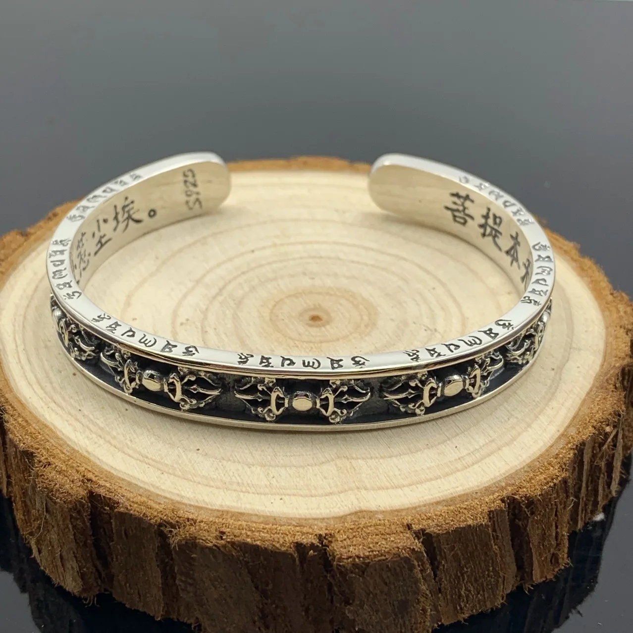 Мужской Открытый браслет Bodhi ben no tree s925 из стерлингового серебра тайское ретро