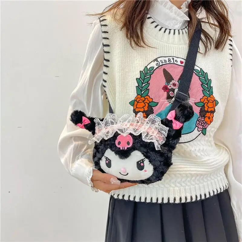 

Новая сумка через плечо Kawaii Mymelody Милая Sanrio Милая портативная Плюшевая Кукла мультфильм Kuromi сумка подарок на день рождения