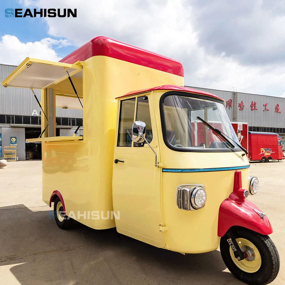 Фото Мотоцикл Piaggio Ape, фудтрак, кофейня на колесах, тележка для хот-догов/мороженого, фуд-трейлер с полностью оборудованной кухней. №1