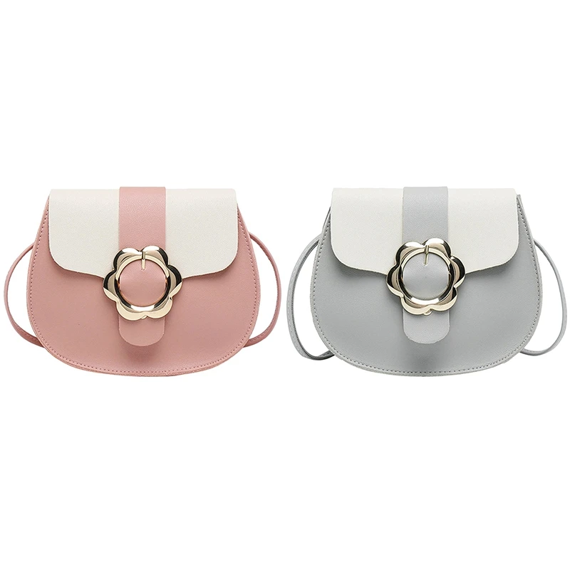 

Fashion Women's Handbags Simple Flower Decoration Small Bag Women's Girls Candy Color Pu Leather Shoulder Ladies Messenger Bag