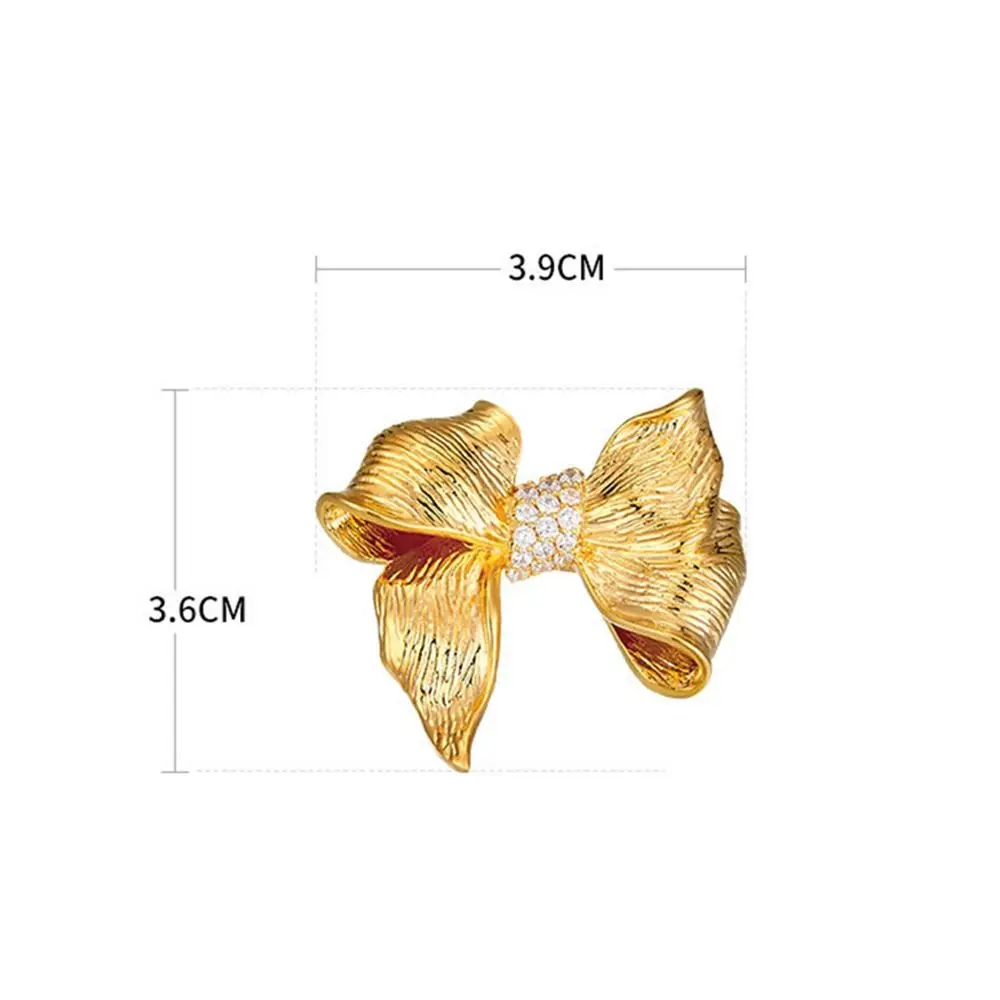 Портативная легкая роскошная брошь с бантом оригинальный дизайн простые булавки