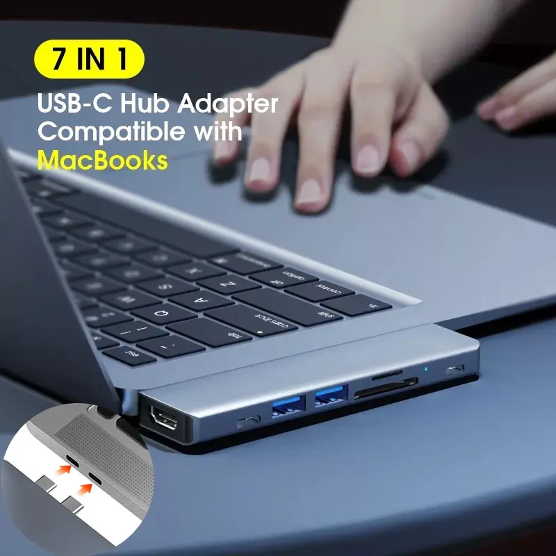 USB 3.0 Type-C концентратор к HDMI адаптеру 4K USB C док-станция с концентратором 3,0 TF SD слот для чтения PD для MacBook Pro/Air 2018 - 2020