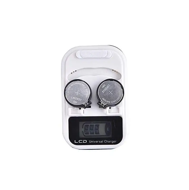 

Smart LCD US EU Plug Button Coin Cell Battery Charger For LIR2032 LIR2025 LIR2016 2 Slot