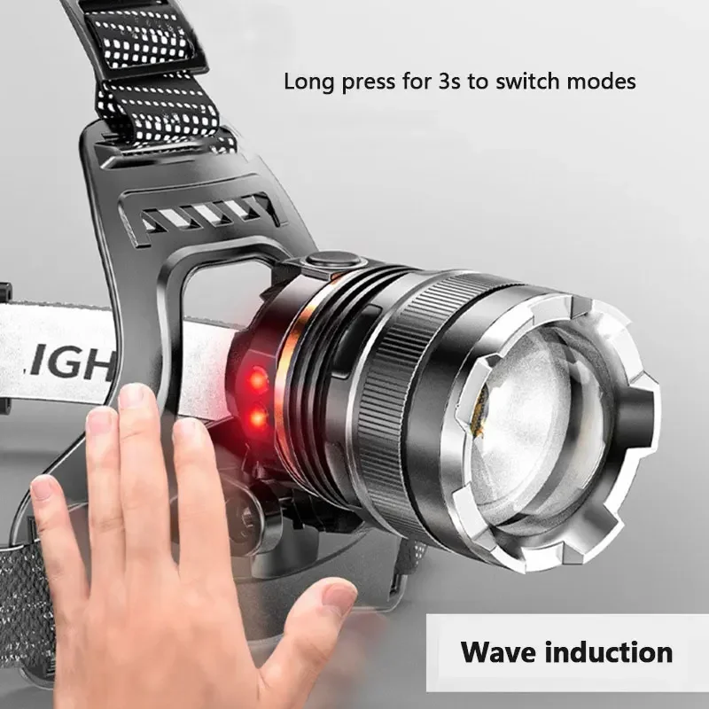 USB перезаряжаемый светодиодный налобный фонарь P50 уличный ночной рыбалки