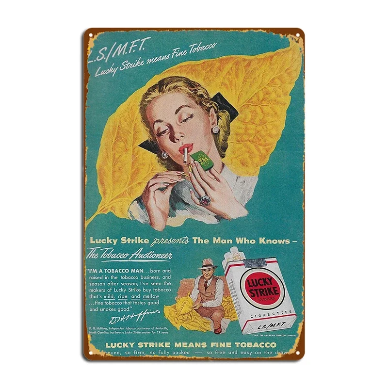 Винтажные сигареты Lucky Strike 1940-х годов металлические знаки настенная пещера
