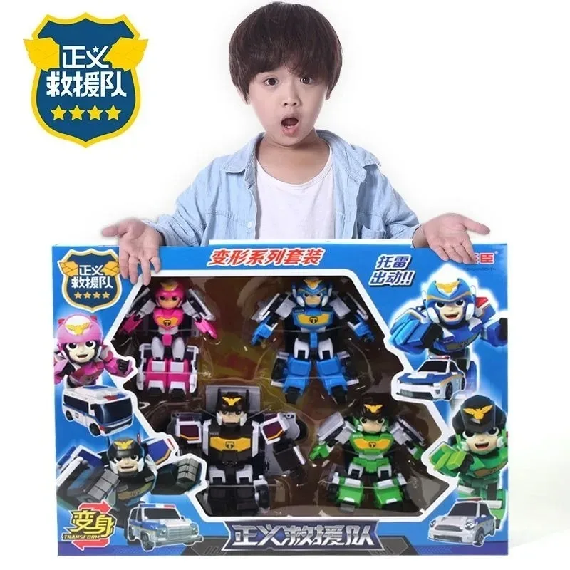 Фото Специальное предложение: Игрушка-трансформер Полицейский Робот-Мех, Автомобиль-трансформер, Фигурка-робот для детей, Детская игрушка-трансформер для мальчиков №5