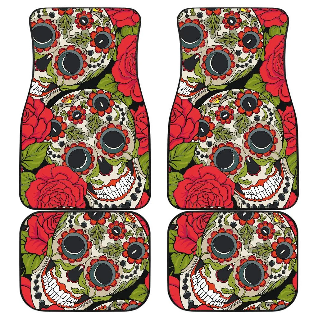 

Sugar Skull Rose Car Floor Mats Amazing Gift Ideas car mats