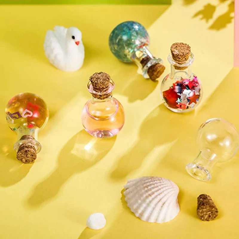 

10Pcs Cute Mini Cork Stopper Glass Bottles Pendants Vials Containers Small Wishing Jar Vase For Wedding Home Decoration Gifts