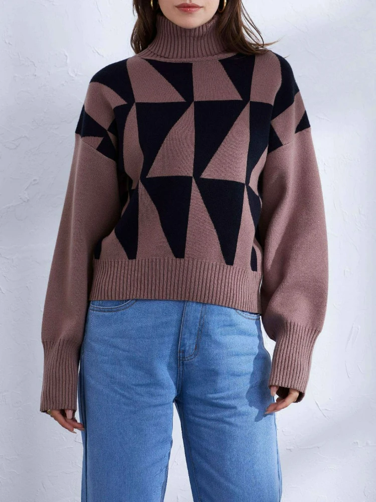 

Women's Turtleneck Sweaters for Women 2023 Winter New Korean Fashion Women Sweaters Long Sleeve Top Vintage Pullovers Jumper