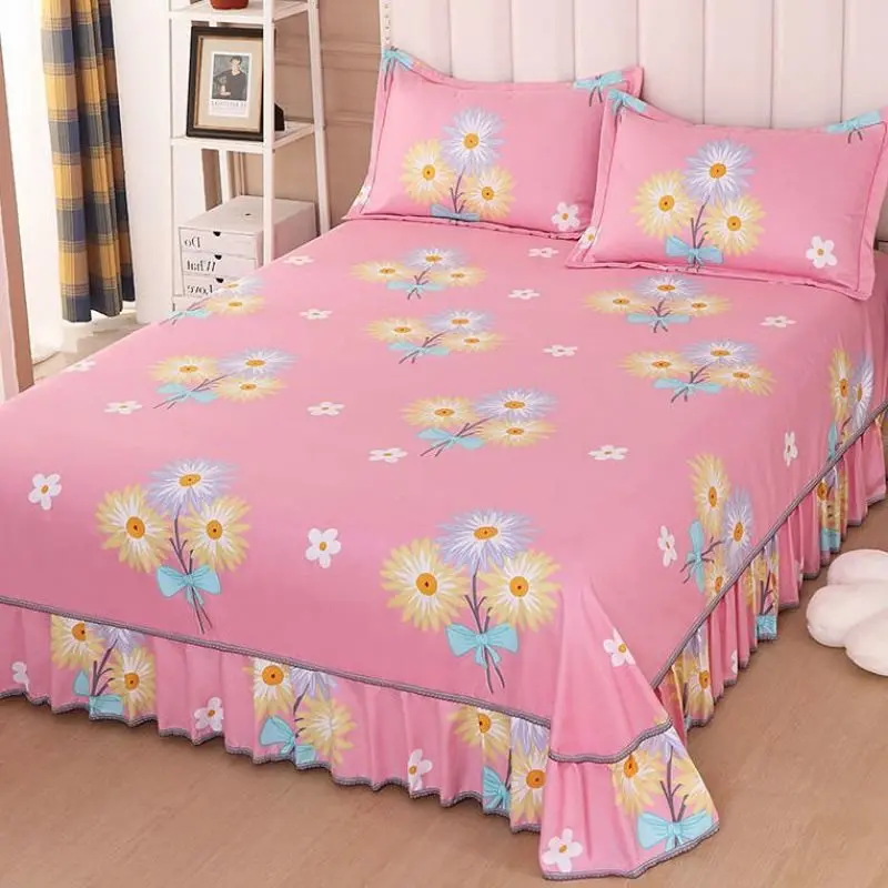 Bed Skirt Bedspread Dust-Proof Sheet Protection Universal Cover Korean Series Three-Piece Thickened Four Season...