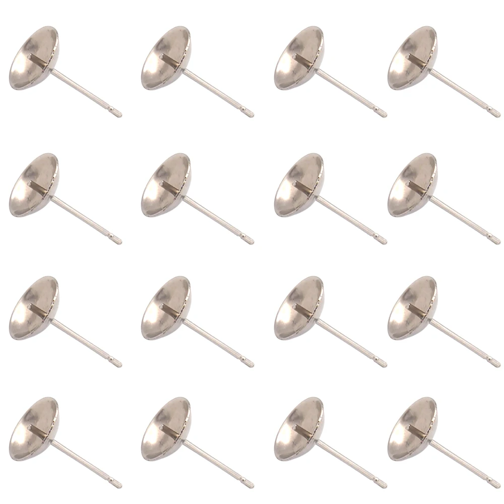 3/4/5/6/8mm 100pcs 316L Stainless Steel Jewelry Earrings Findings Ear Stud Components