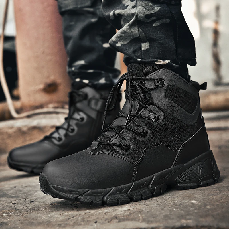 New Outdoor Military Tactical Boots Men Genuine leather Trekking Hiking Shoes Special Force Tactical Shoes Men Combat Army Boots