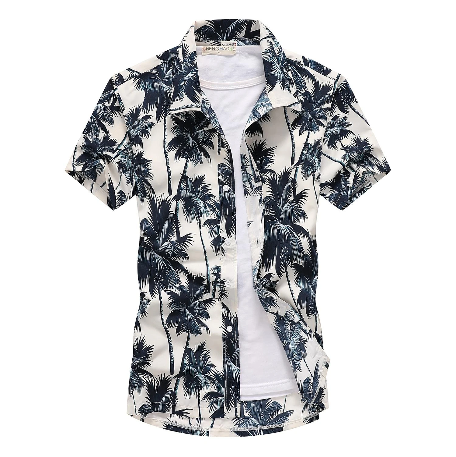 2022 Summer Floral Beach Shirt Men's Short Sleeve Hawaiian Shirt Quick Dry Casual Asian Plus Size M-5XL
