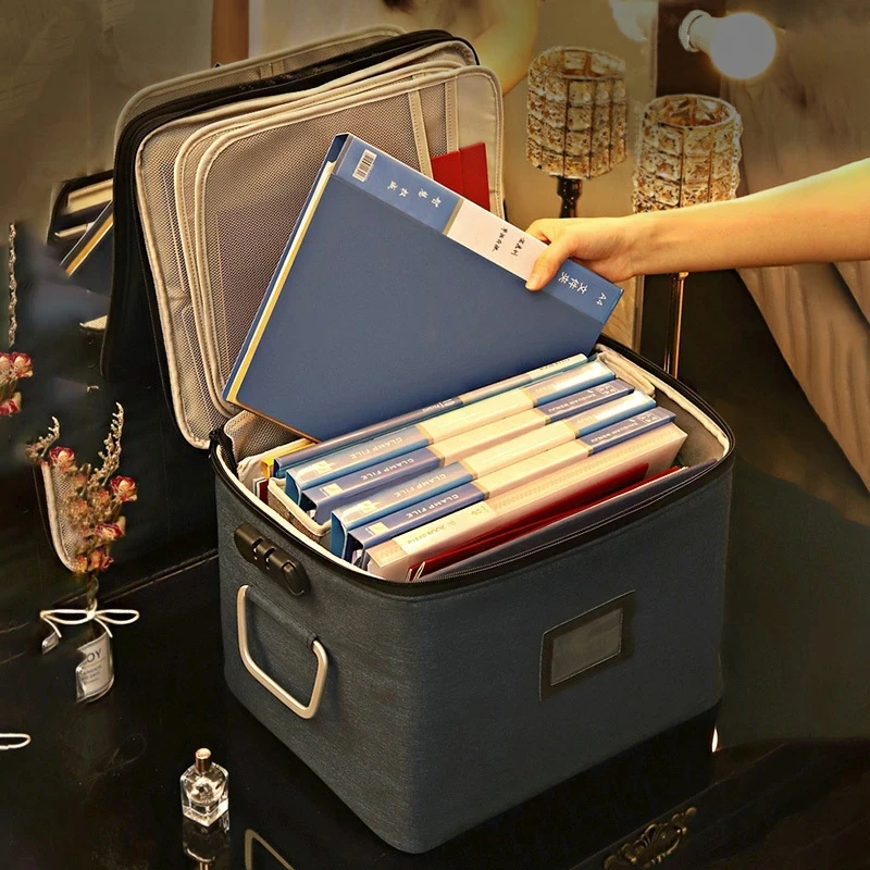 

Вместительная сумка-Органайзер для документов с замком, Портативная сумка для карт, дорожная коробка для хранения важных файлов, многофункциональная женская сумка