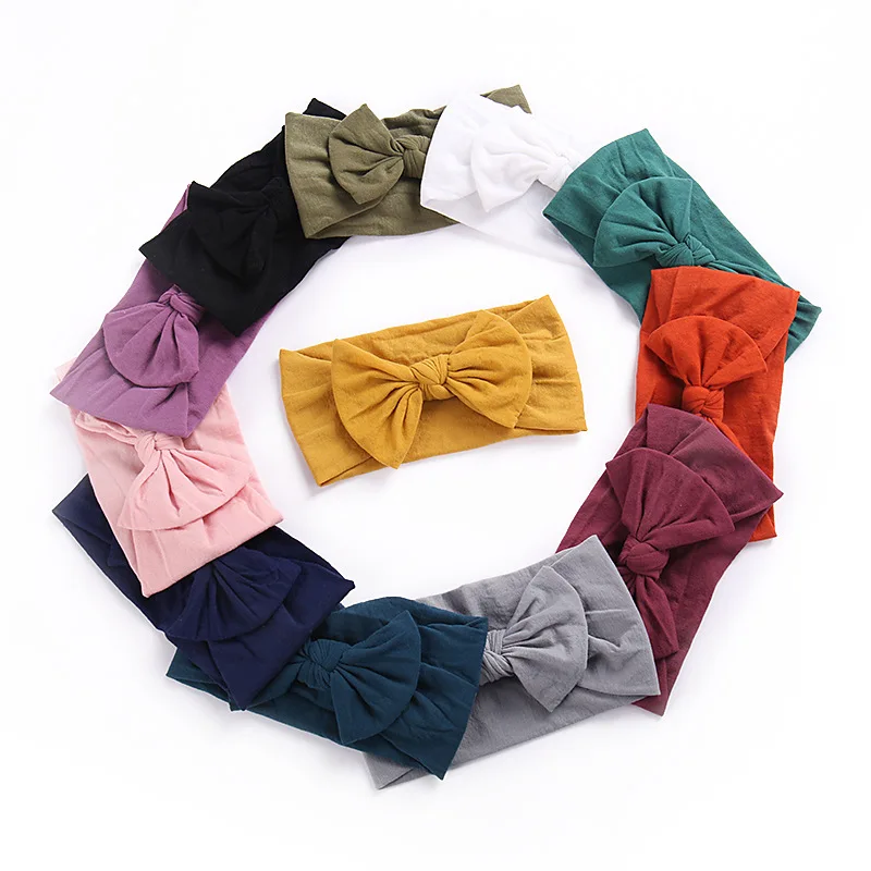 

Soft Elastic Baby Girl Headband Cotton Bowknot Kids Hair Band Sweet Princess Children Baby Girl Hair Accessories