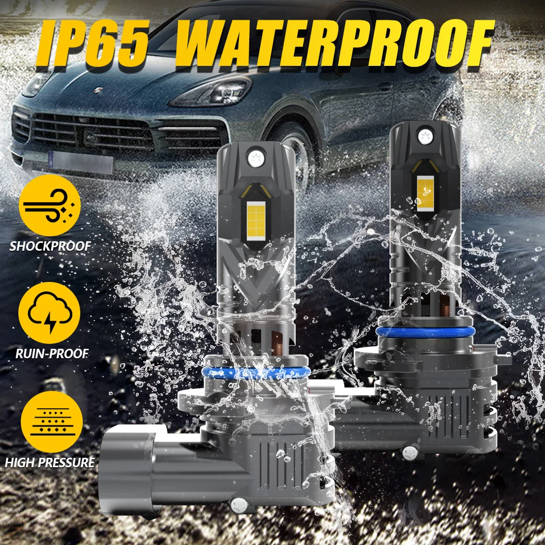 2x 9012 HIR2 светодиодная лампа для фар автомобиля высокой мощности 20000LM 6000K белая фара