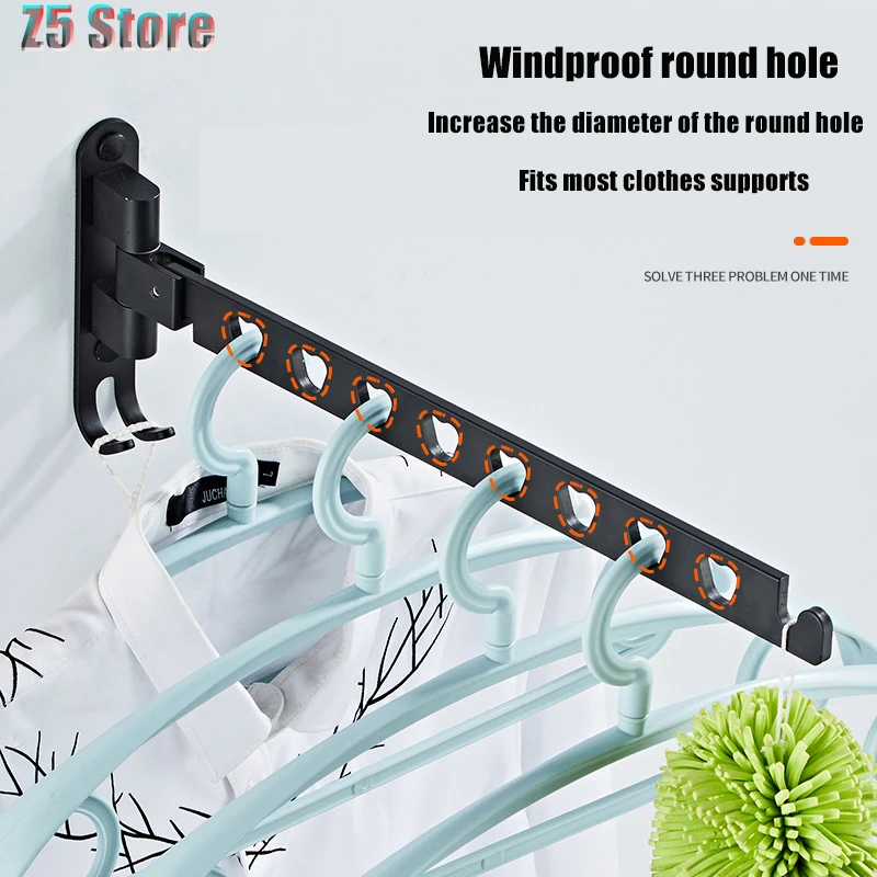 

Aluminum Wall Mounted Laundry Clothes Rack Swivel Folding Clothes Hanger Rack Dryer Balcony Drying Rack For Clothes Hanger