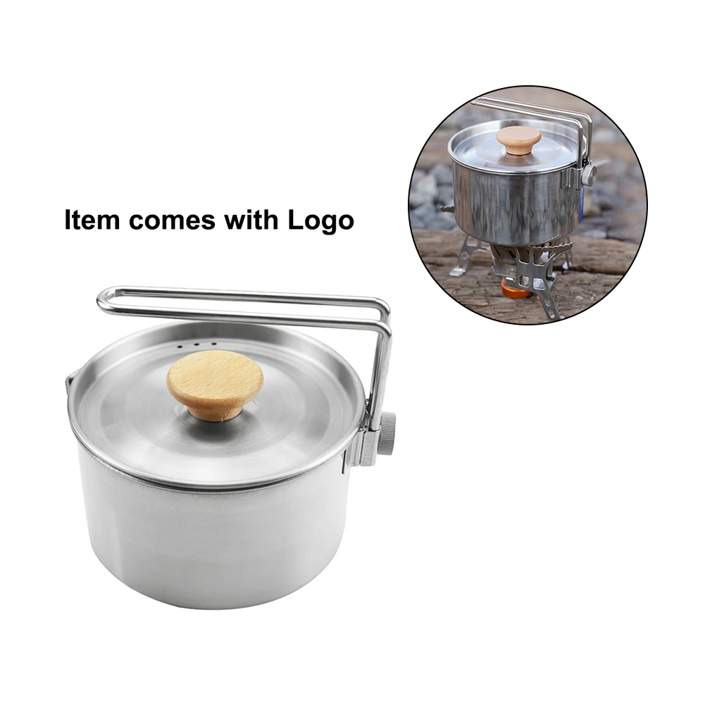 

1000ml Portable Camping Pot Outdoor Picnic Water Cup Bowl With Lid Foldable Handle Hiking Camping Supplies Durable Water Mug