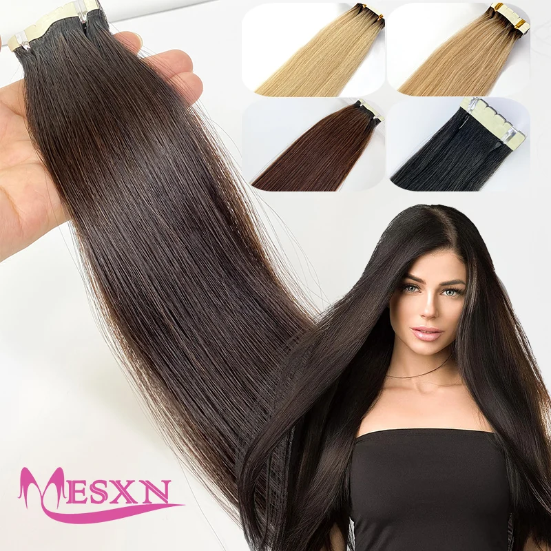 Прямые Мини-ленты для наращивания человеческих волос натуральные накладные