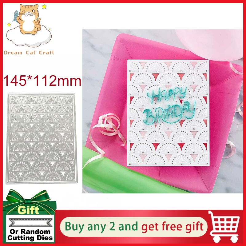 

Сшитая крышка вентилятора Fanfare, фоновая доска, металлические штампы для рукоделия, штампы для рукоделия, скрапбукинг, бумажные трафареты, но...