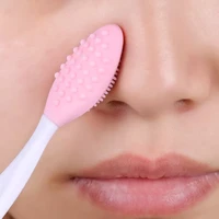 1pc beauty skin care wash face silicone brush exfoliating nose clean blackhead removal brushes tools with replacement head