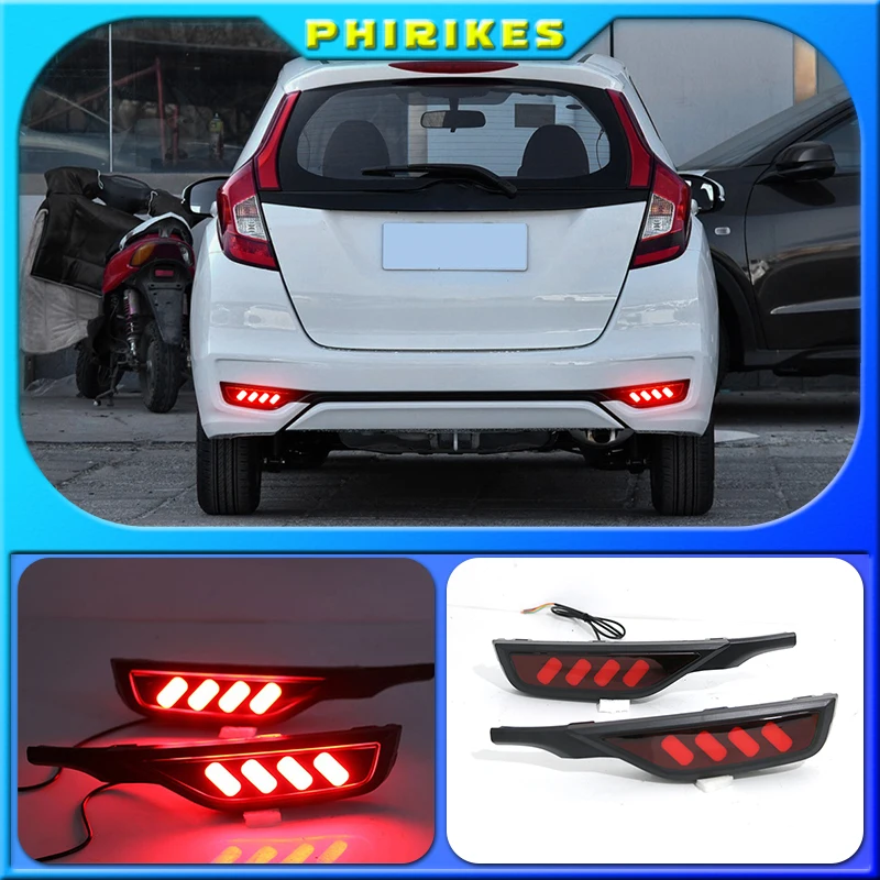 LED Tail Red Rear Bumper Reflector Light Lamp Stop Fog Brake Light For Honda JAZZ Fit 2010-2013