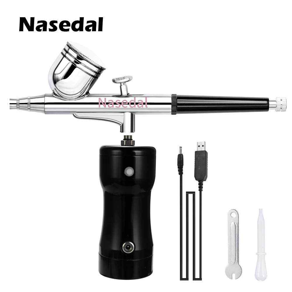 

Portable Paint Spray Gun Airbrush Compressor Kit USB Rechargeable Compressor 0.3mm Air brush Nail Art Craft Cake Model Painting