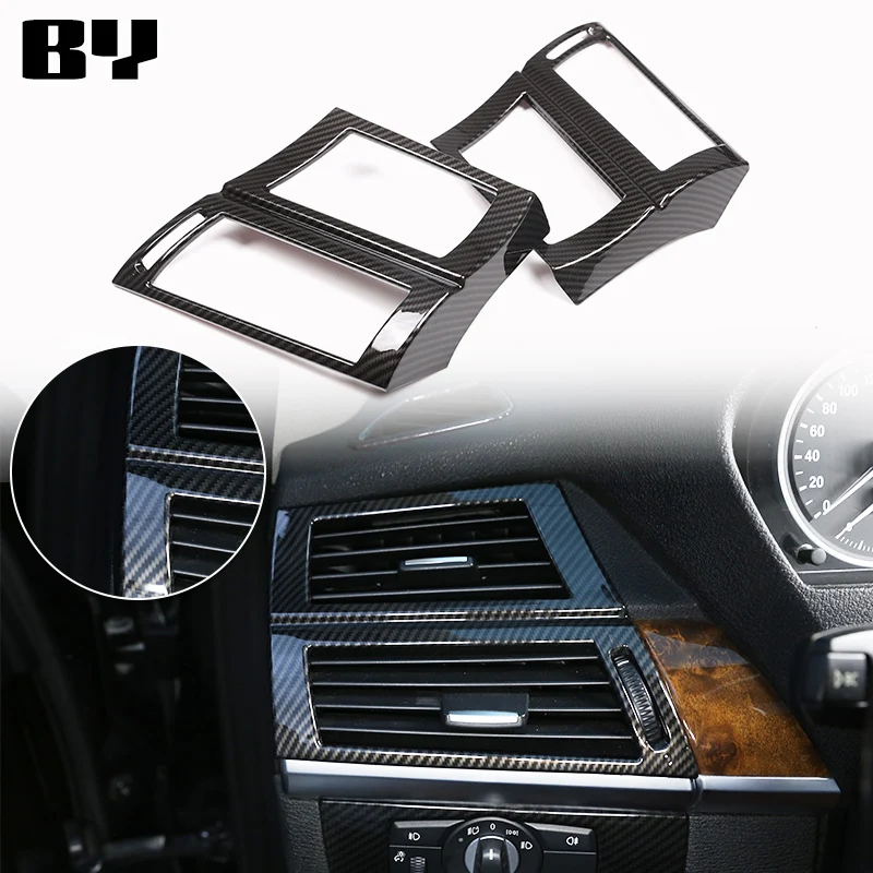 

Для BMW X5 X6 E70 E71 2008-2013 автомобильные аксессуары углеродное волокно 2 шт. ABS Автомобильная передняя сторона кондиционирования воздуха решетка вентиляционного отверстия