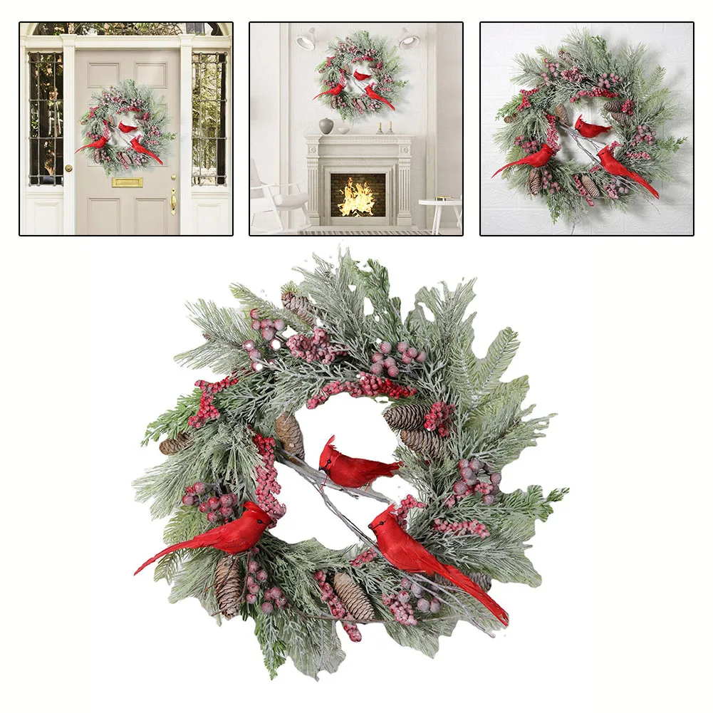 

Christmas Simulate Wreath Christmas Garland Artificial Plant Wreath Garland Christmas Xmas Tree Festival Hang Door Stair Decor