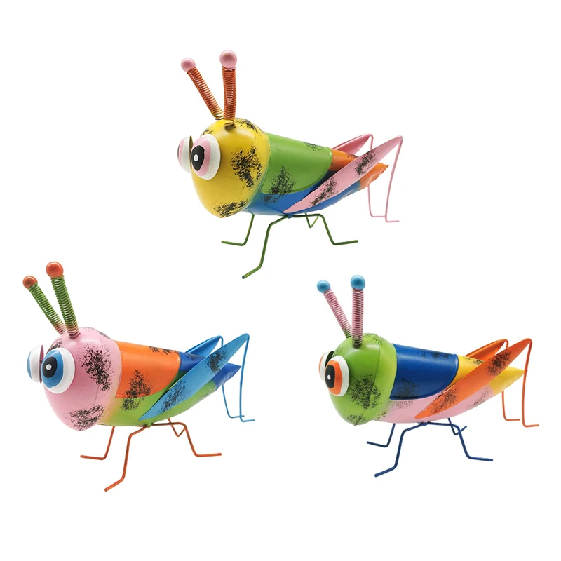 

Hot Metal Yard Art Garden Grasshopper Figurines Praying Mantis Locust Statues Ornaments For Patio Lawn Decorations