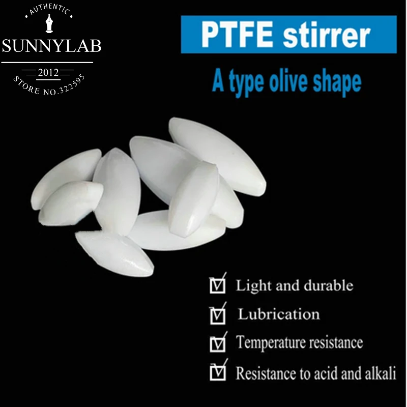 

5pcs/10pcs 10mm To 70mm Lab High Temperature Resistant Type A PTFE Olive Magnetic Stirrer Compatible with PTFE Stir Bar